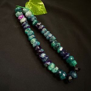 Natural Agate Rondelle/Disc Shape - Purple and Green