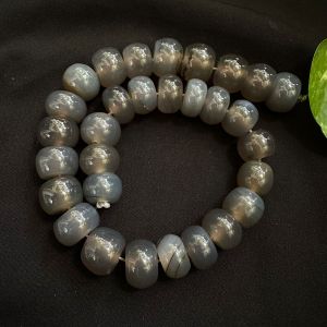 Onyx Beads, Rondelle Shape, 10x14mm, Gray Double shade