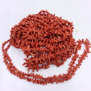 Coral Chips, Red , 22" Inches String