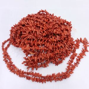 Taiwan Coral Chips, Red , 15" Inches String