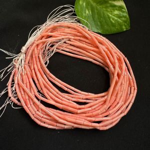 Taiwanese Bamboo Coral Beads, 2x4mm,Tube, Pink