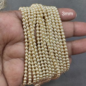 A+ Shell Pearls, Light gold, (Swarovski pearl finish)( Good shine), 3mm