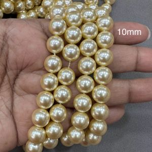 A+ Swarovski Replica Pearls, Light gold, (Good shine), 10mm