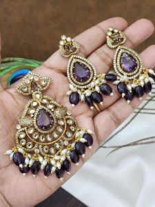  victorian pendent with Earrings ,Purple