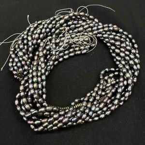  Fresh Water Pearls ,Oval shape, Gray Shade,4x5 mm