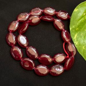 Flat oval agate beads, 13X18mm Pinkish Maroon