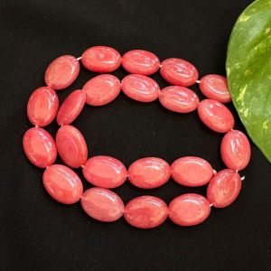 Flat oval agate beads, 13X18mm Peach