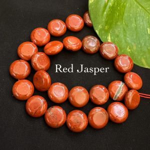 Coin shape gemstone beads,15mm Red Jasper