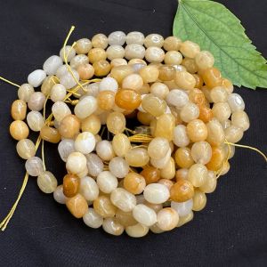 Natural Quartz Beads, (Oval), 8x10mm,Double Shade(Yellow and White)