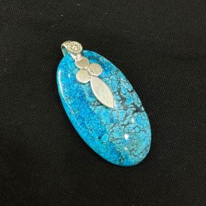 Gemstone pendant, Turquoise Blue, Oval