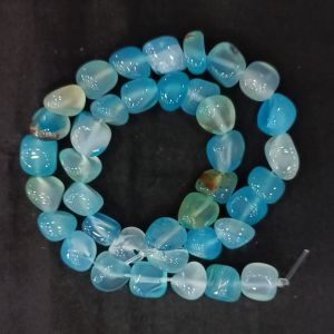 Agate Nuggets, Light Blue And Green Shade, 15"String