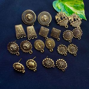 Antique Gold Studs, Assorted, Pack Of 10 Pairs