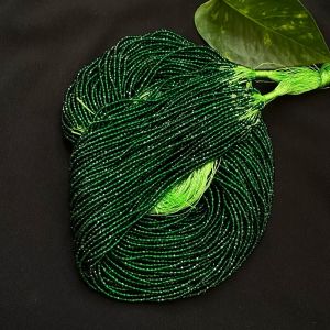 2mm Hydro (Glass) Beads, Round, Dark Green, pack of 5 strings