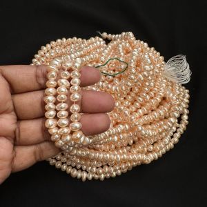 Shell Pearl Nuggets,6 to 7mm, Peach