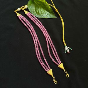 DIY, 3 Layer Agate Chains, Just Attach A Pendant, With Hook & Rope, (Light Pink)Gold Finish