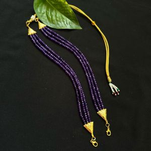 DIY, 3 Layer Agate Chains, Just Attach A Pendant, With Hook & Rope, (Dark Violet)Gold Finish