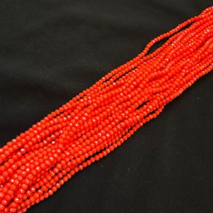 Glass Opaque Crystals 4mm,Rondelle, Orange