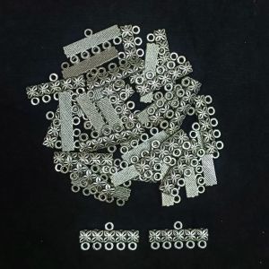 Connector, 5 to 1 hole, Antique silver Pack of 10pcs 