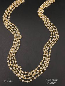 Good quality pearl chain, 20 inches long, Pack of 4 chains