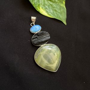 Gemstone Pendants, 3 mix stones, Multicolor