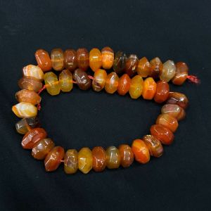 Natural Agate Rondelle/Disc Shape - Orange