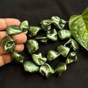 Mother of Pearl nuggets, LARGE SIZE (21-22mm), (Olive Green)