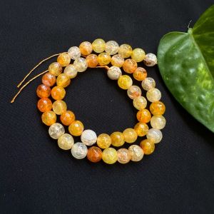 Onyx Beads, 8mm, Round, Light Orange Double Shade