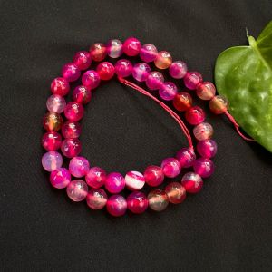 Onyx Beads, 8mm, Round, Dark Pink Double Shade
