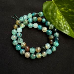 Onyx Beads, 8mm, Round,Blue with Brown Shade
