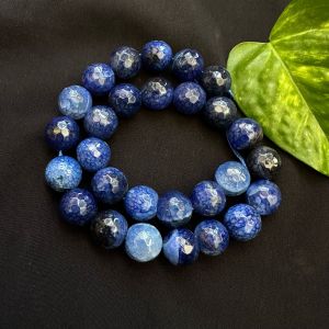 Onyx Stone Beads, 14mm, Round, Royal Blue