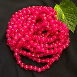 Glass Beads, Pumpkin Shape, 8mm,Magenta