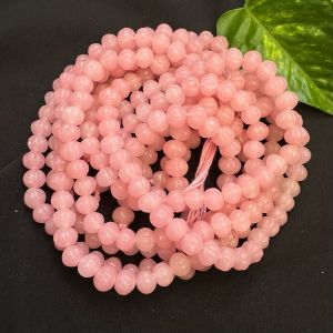 Glass Beads, Pumpkin Shape, 8mm,Baby Pink
