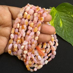 Natural Gemstone Beads, Small Tumbles, 4 to 6mm,Pink Opal Treated