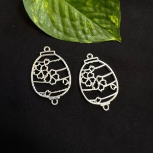 Resin Pendant / Earrings Mould, Brass with Silver Polish,Flower jar design,4 inch