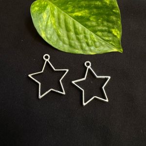 Resin Pendant / Earrings Mould, Brass with Silver Polish,Star Design,3 inch