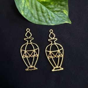 Resin Pendant / Earrings Mould, Brass with Gold Polish,designer Bottle