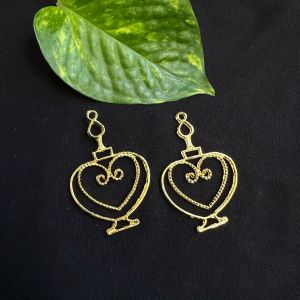 Resin Pendant / Earrings Mould, Brass with Gold Polish,Heart shape Design,5inch