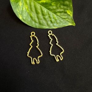 Resin Pendant / Earrings Mould, Brass with Gold Polish,Girl Frame Design,2.5inch