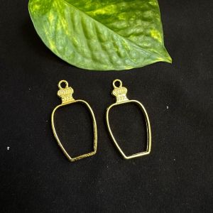 Resin Pendant / Earrings Mould, Brass with Gold Polish,Bottle Design,4inch