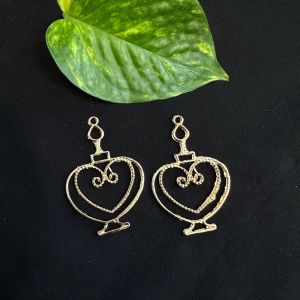 Resin Pendant / Earrings Mould, Brass withRose Gold Polish,Heart shape Design,5inch