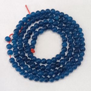 Glass beads, Round, Plain, 6mm, Dark Blue Pack Of 50 Gms