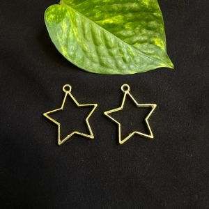 Resin Pendant / Earrings Mould, Brass with Gold Polish,Star Design,3 inch