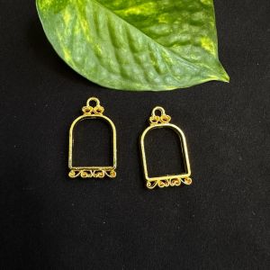 Resin Pendant / Earrings Mould, Brass with Gold Polish,Window Frame,2.5inch