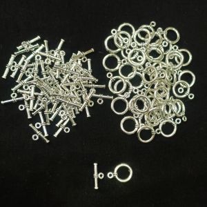 Toggle clasp, Sliver Round Shape ,Pack of 20Pieces