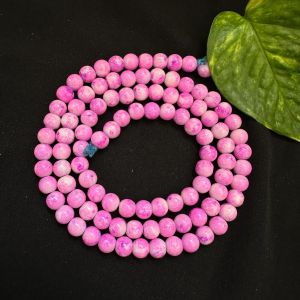 Printed Glass Beads,Pink Double Shade ,30"(100 Beads Approx)