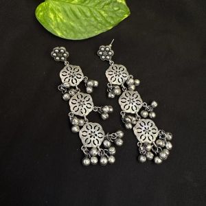 Silver replica earrings,Set Flower Design