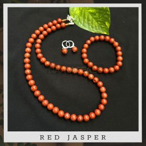 Gemstone Necklace with Bracelet,Red Jasper