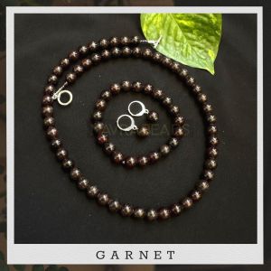 Gemstone Necklace with Bracelet,Garnet