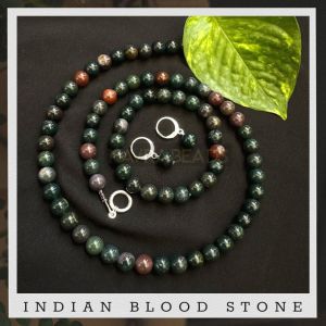 Gemstone Necklace with Bracelet,Indian Blood Stone
