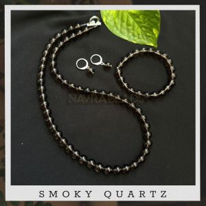 Gemstone Necklace With Bracelet,Smoky Quartz